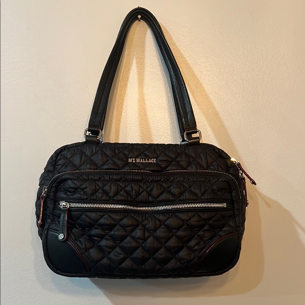 MZ Wallace Crosby Bag black nylon crossbody bag quilted
